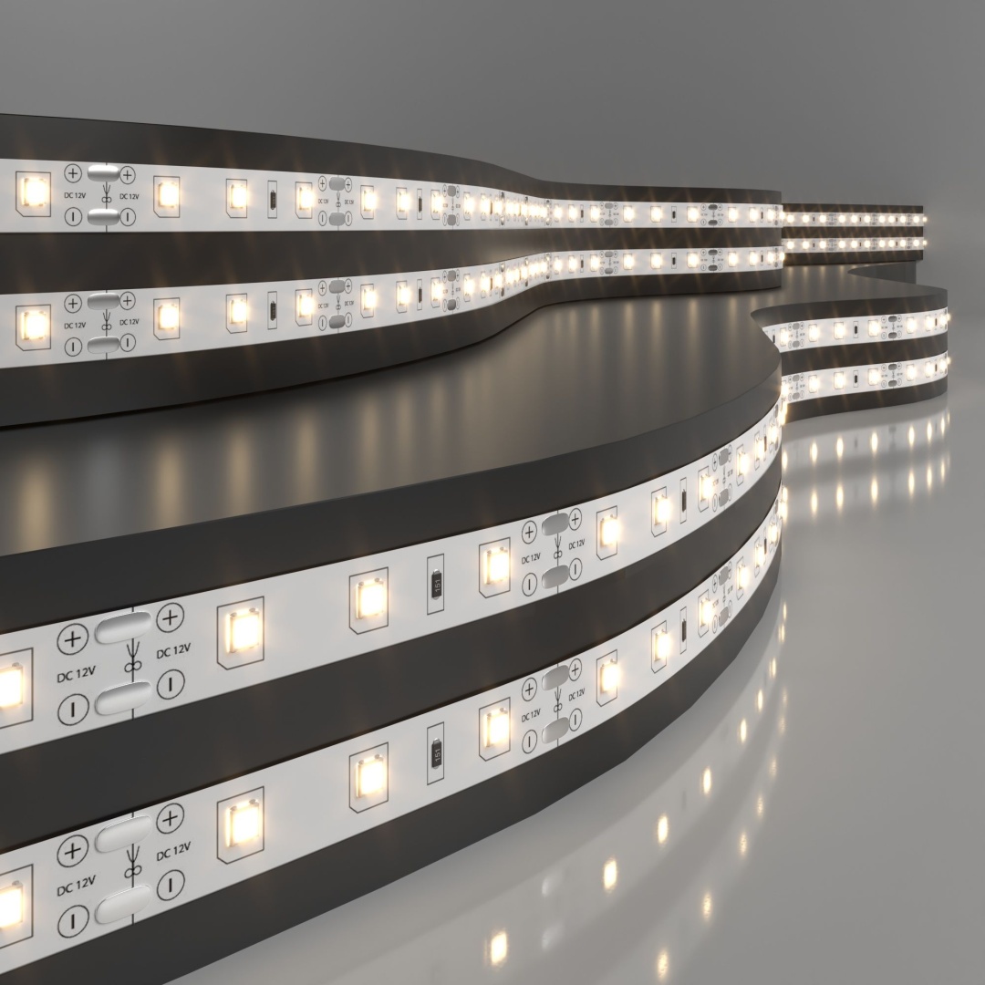 Комплект светодиодной ленты 12 В 4,8 Вт 60 Led/м 2835 IP20, теплый белый 3300K, 5 м Набор светодиодной ленты 12V 4,8W 60Led 2835 IP20 теплый белый, 5м в строительном магазине