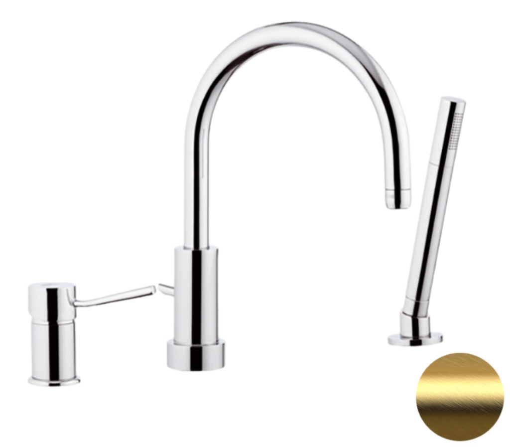 Смеситель для ванны Remer Minimal N072BG, золото брашированное в строительном магазине