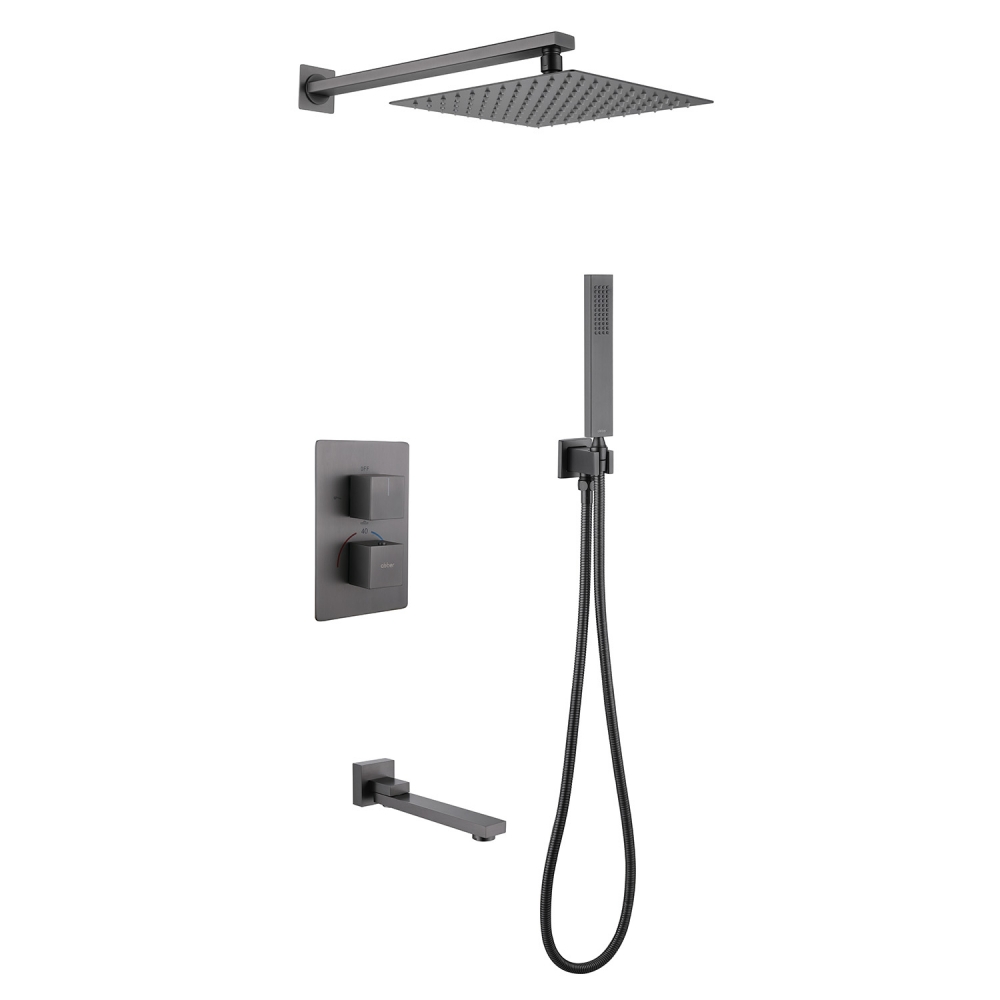 Душевая система ABBER Daheim AF8250NG скрытого монтажа с изливом, термостат, никель в строительном магазине