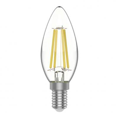 Лампа светодиодная филаментная Gauss E14 4,5W 4100К прозрачная 1031215 в строительном магазине