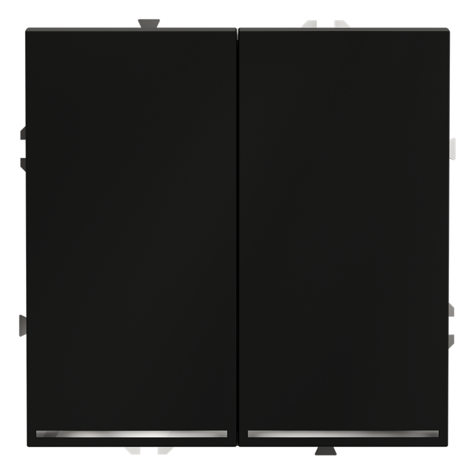 Выключатель встраиваемый VOLTUM S70 двухклавишный с подсветкой 10А, (черный матовый) в строительном магазине