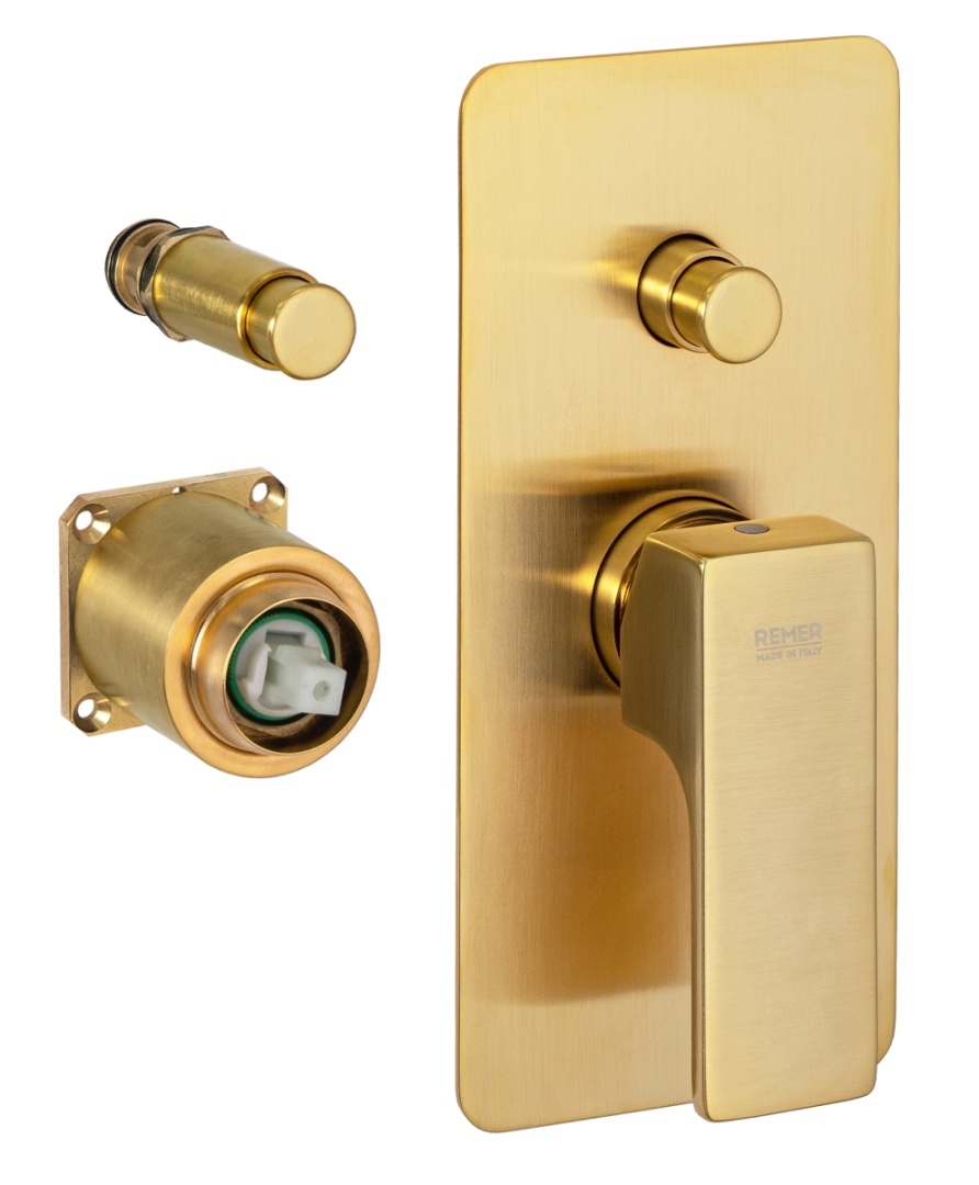 Смеситель для душа Remer Absolute AU09KBBG, золото брашированное в строительном магазине