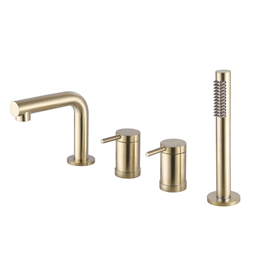 Смеситель ABBER Emotion AF8813G на борт ванны, золото матовое в строительном магазине