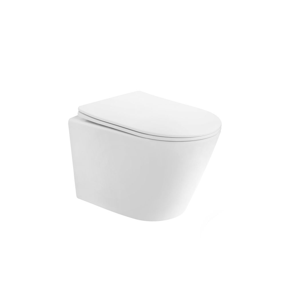 Унитаз ABBER Bequem AC1102TMW подвесной белый матовый, безободковый, смыв торнадо в строительном магазине