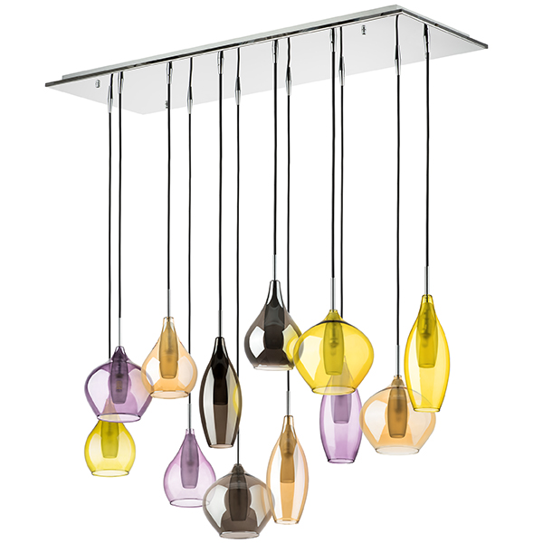 803125 Подвес PENTOLA 12x25W G9 chrome/amber, smoky, olive, plum в строительном магазине