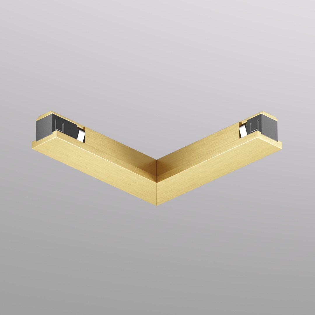TR5723-SB Электрический коннектор для трека SHINE BASE 90° потолок-потолок, сатинированная латунь, алюминий в строительном магазине