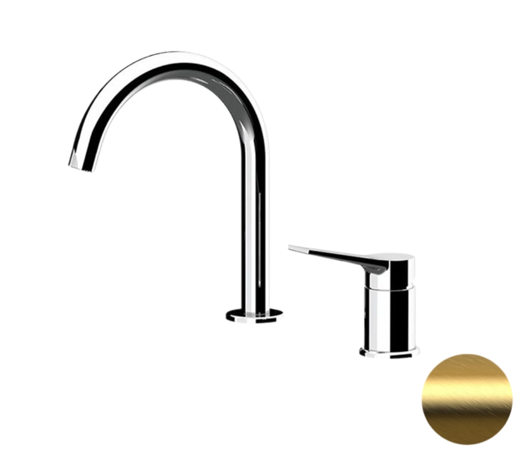 Смеситель для раковины Remer Slash SL57BG, золото брашированное в строительном магазине