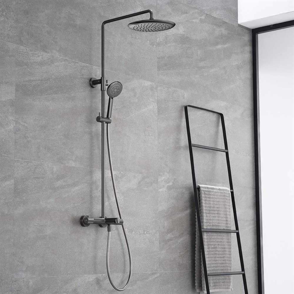 Душевая система Vincea Desire VSFS-1D1TGM термостатическая, вороненая сталь в строительном магазине