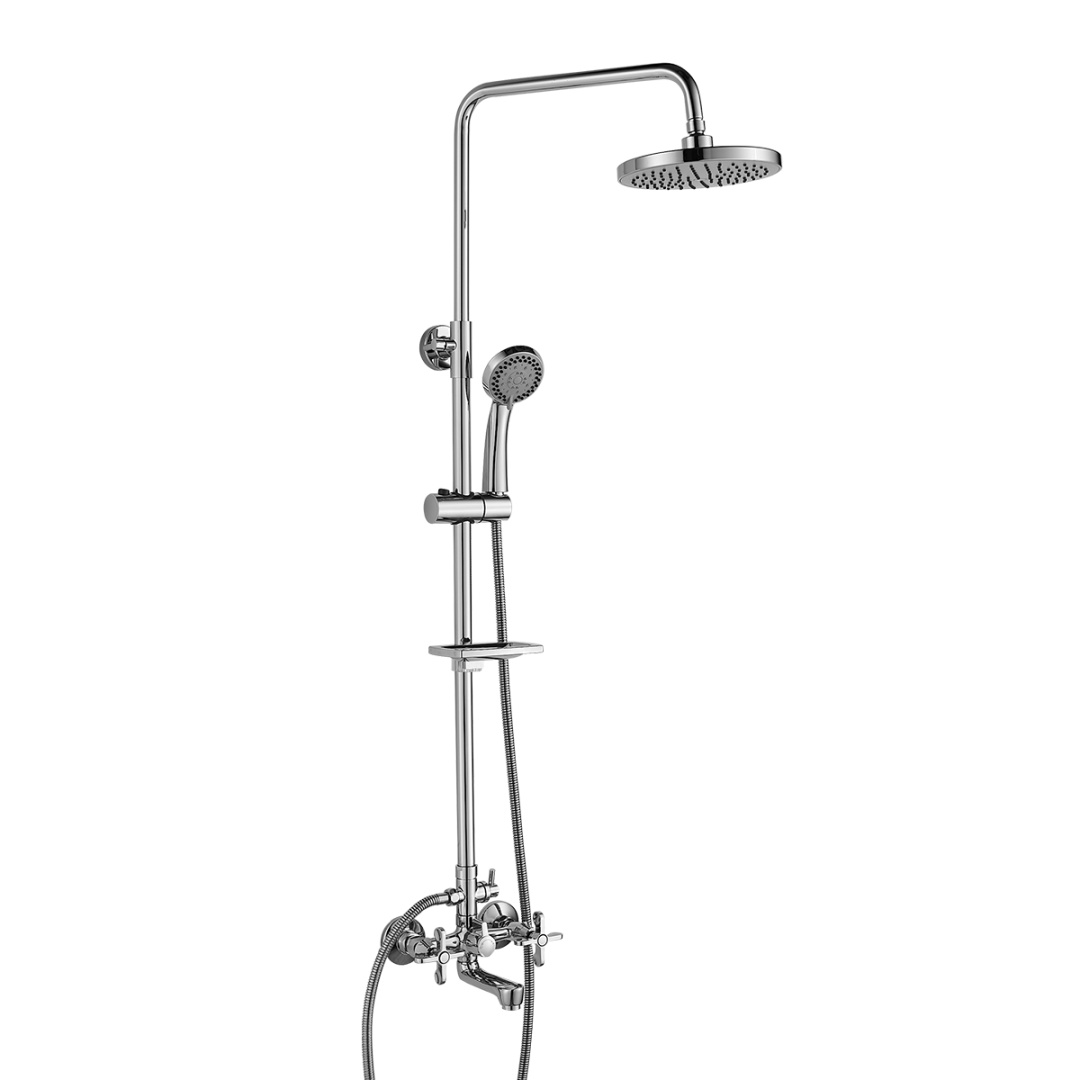 Смеситель Rossinka RS42 для ванны и душа с регулируемой высотой штанги, поворотным изливом и лейкой (RS42-46) в строительном магазине