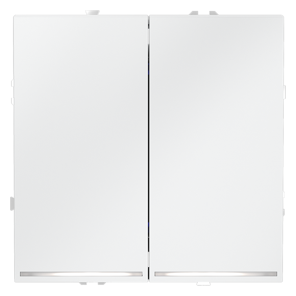 Выключатель встраиваемый VOLTUM S70 двухклавишный с подсветкой 10А, (белый матовый) в строительном магазине