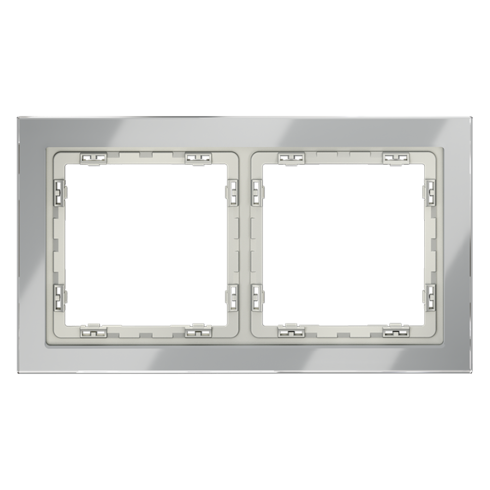 Рамка стеклянная VOLTUM S70 на 2 поста, (сталь, стекло) в строительном магазине