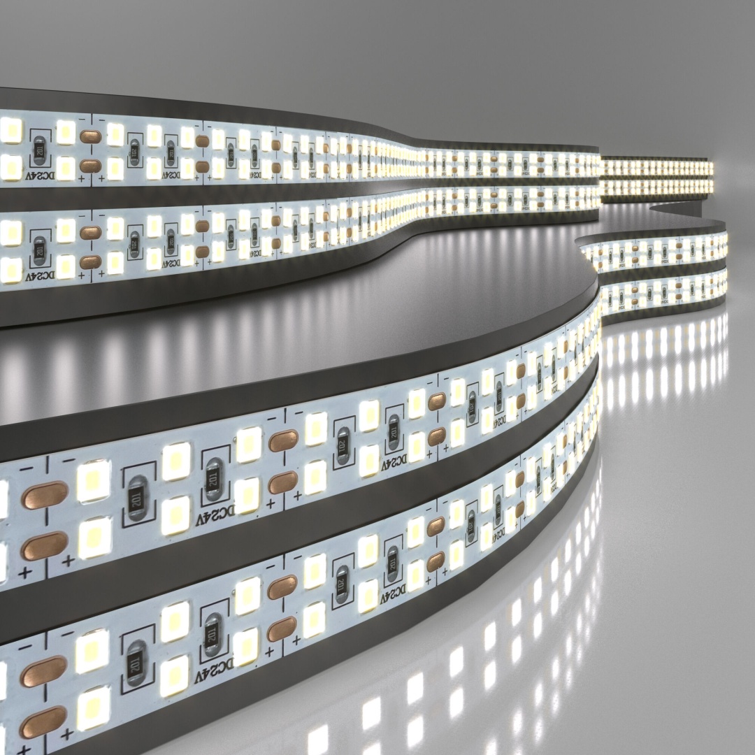 Светодиодная лента 240 LED 18 Вт IP20 двухрядная 6500К холодный белый 2835 24V 240Led 18W IP20 в строительном магазине