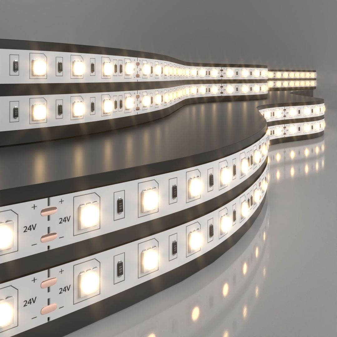 Светодиодная лента 24 В 14,4 Вт/м 60 Led/м 5050 IP20, теплый белый 3300K, 5 м Лента светодиодная 24V 14,4W 60Led 5050 IP20 теплый белый, 5м в строительном магазине