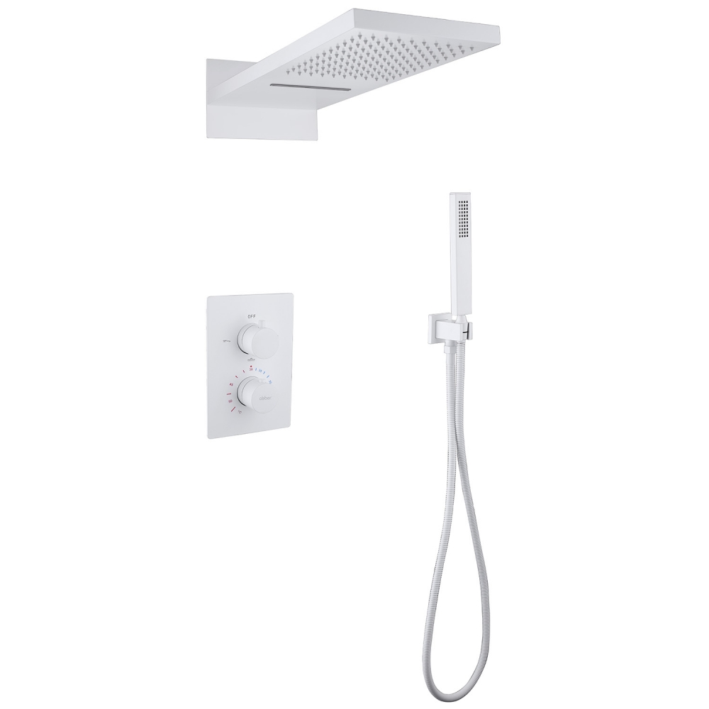 Душевая система ABBER Weiss Insel AF8052W скрытого монтажа без излива, термостат, белый в строительном магазине