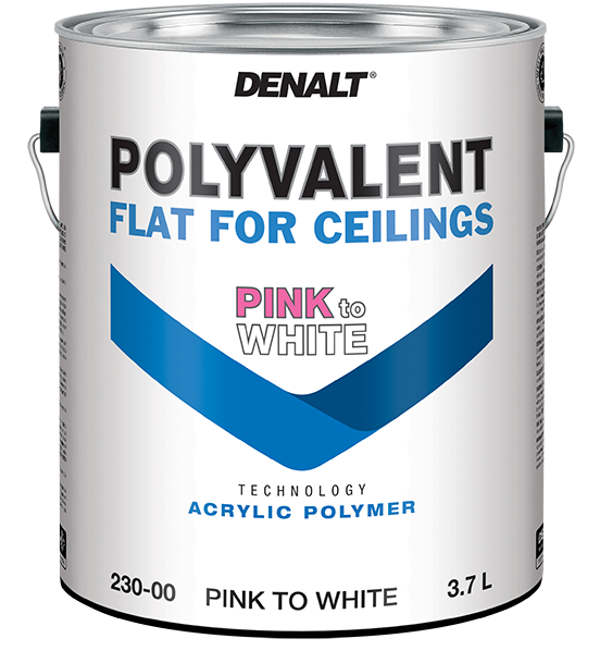 Краска для потолков DENALT 230 Polyvalent Flat For Ceilings с индикатором прокраса ультраматовая 3,7л в строительном магазине