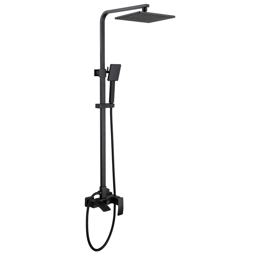 Душевая стойка ABBER Wasserfall AF8616B с изливом, черная матовая в строительном магазине