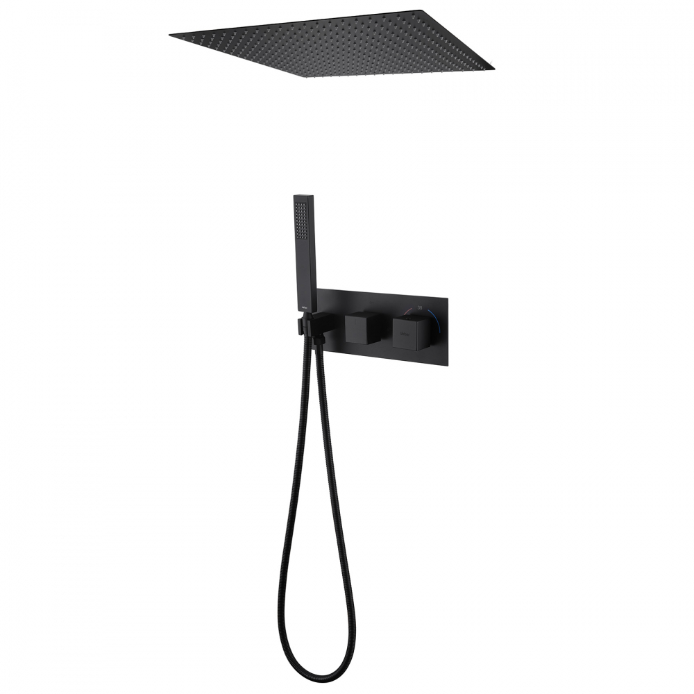 Душевая система ABBER Daheim AF8255B скрытого монтажа без излива, термостат, черная матовая в строительном магазине