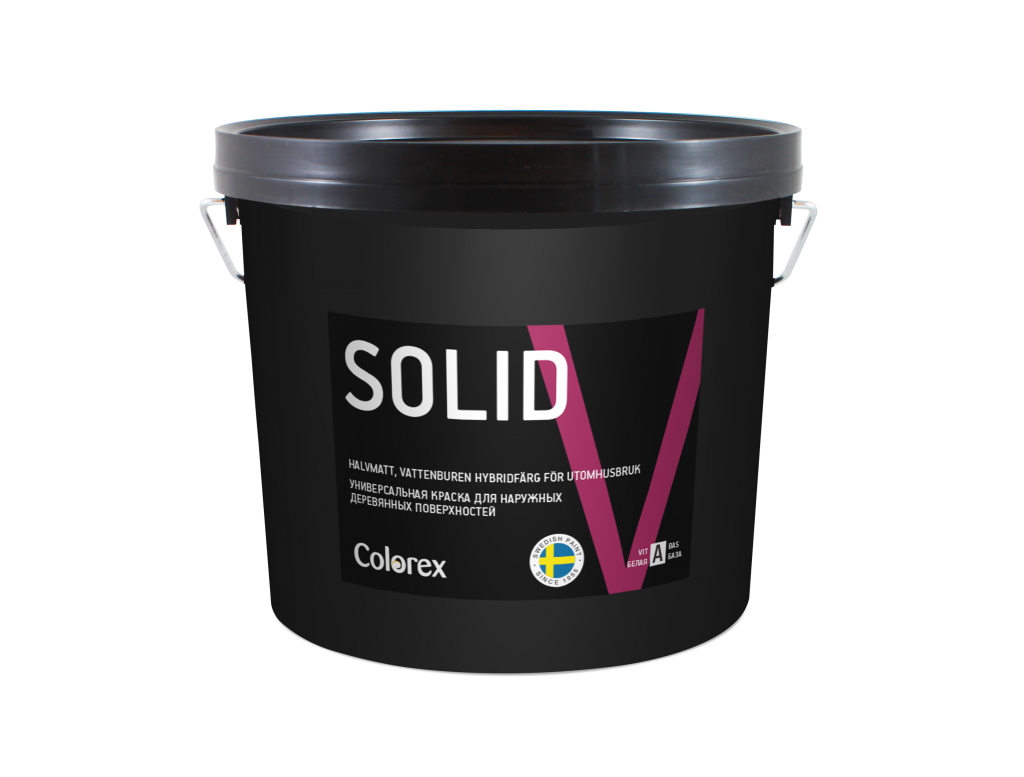 Краска по дереву для наружных работ Colorex Solid V (Колорекс Солид V) 9л