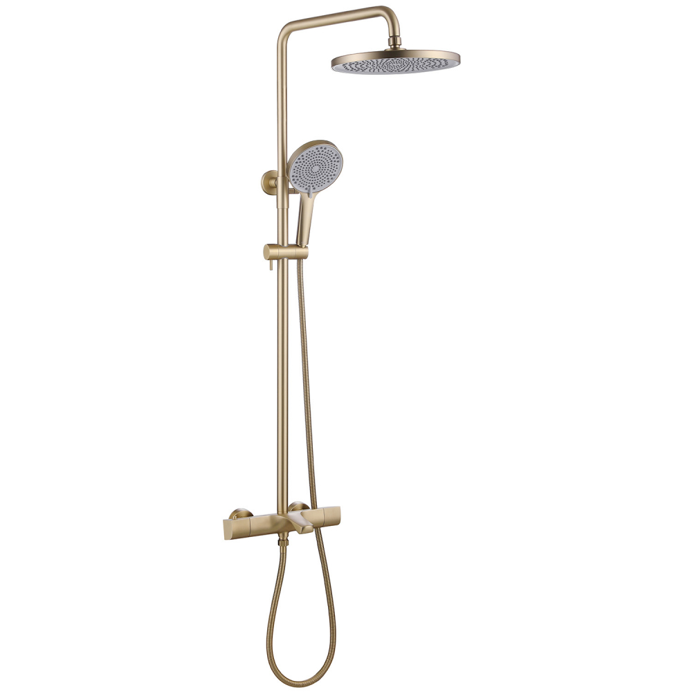 Душевая стойка ABBER Thermostat AF8516GL с термостатом и изливом, золото матовое (220) в строительном магазине