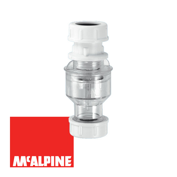 Обратный клапан McALPINE TUN5-CL с функцией сухого гидрозатвора Ø19-23мм в строительном магазине