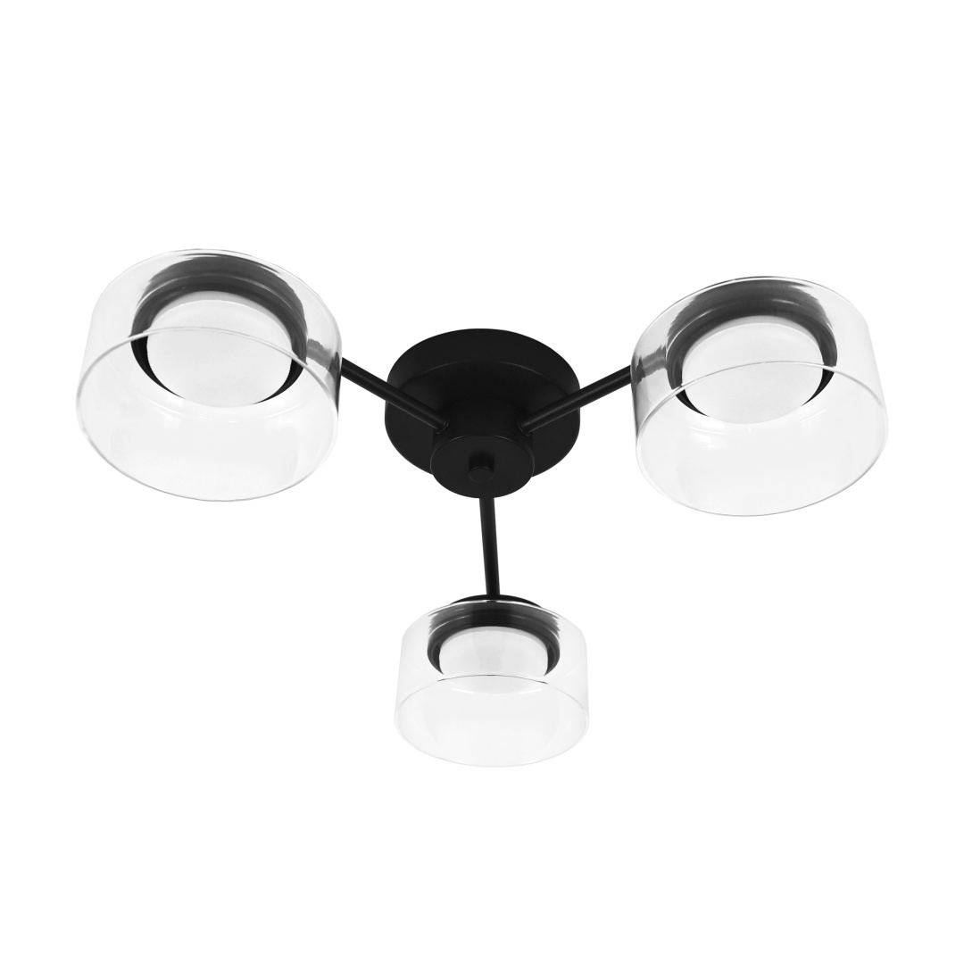 740137 Люстра FICO II 3х12W GX53 ЧЕРНЫЙ/ПРОЗРАЧНЫЙ в строительном магазине