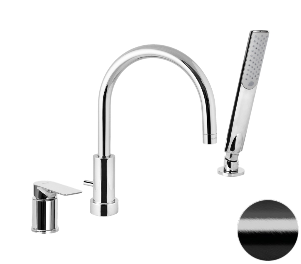 Смеситель для ванны Remer Infinity I07CFP, черный брашированный хром в строительном магазине