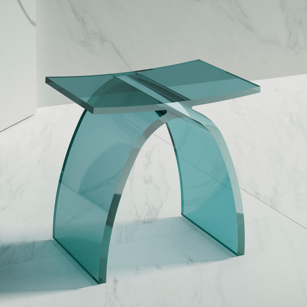 Стульчик для ванной прозрачный ABBER Kristall AT1739Aquamarin бирюзовый в строительном магазине