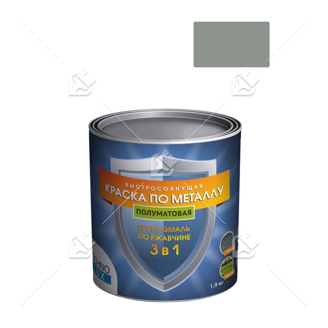 Грунт-эмаль 3 в 1 Технолюкс полумат серая RAL 7042 1,9кг