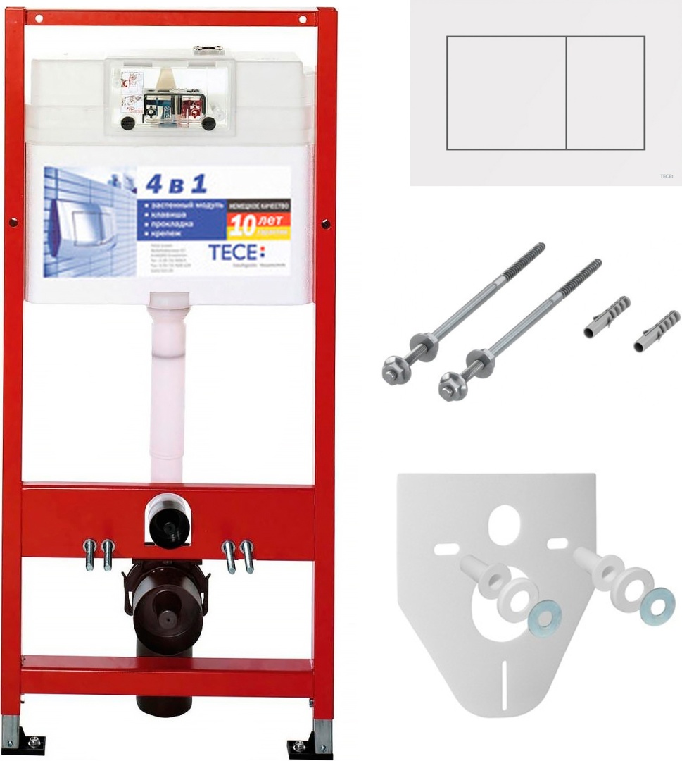 Инсталляция для унитаза TECEbase 2.0 9400413 4 в 1 с панелью смыва TECEnow белая в строительном магазине