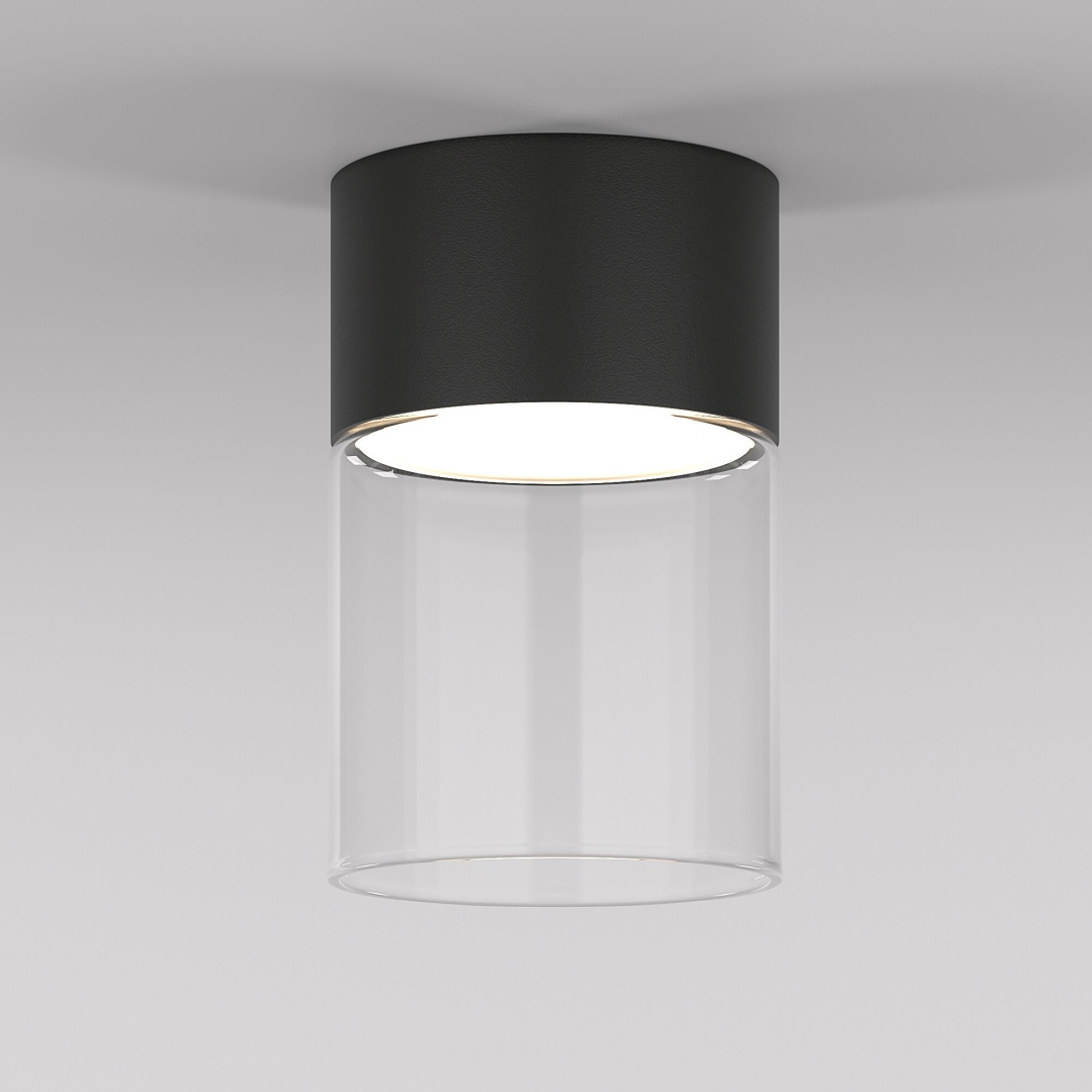 Светильник потолочный светодиодный 10W 4000К черный/прозрачный 25047/LED в строительном магазине
