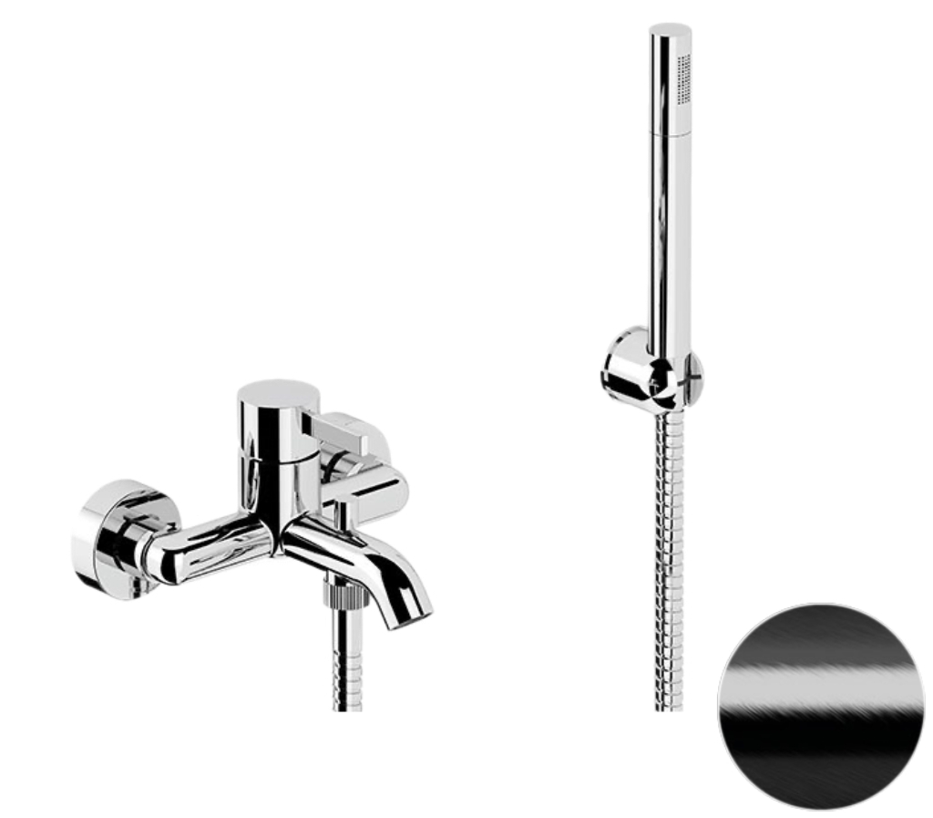 Смеситель для ванны Remer Metrica MC02CFP, черный брашированный хром в строительном магазине