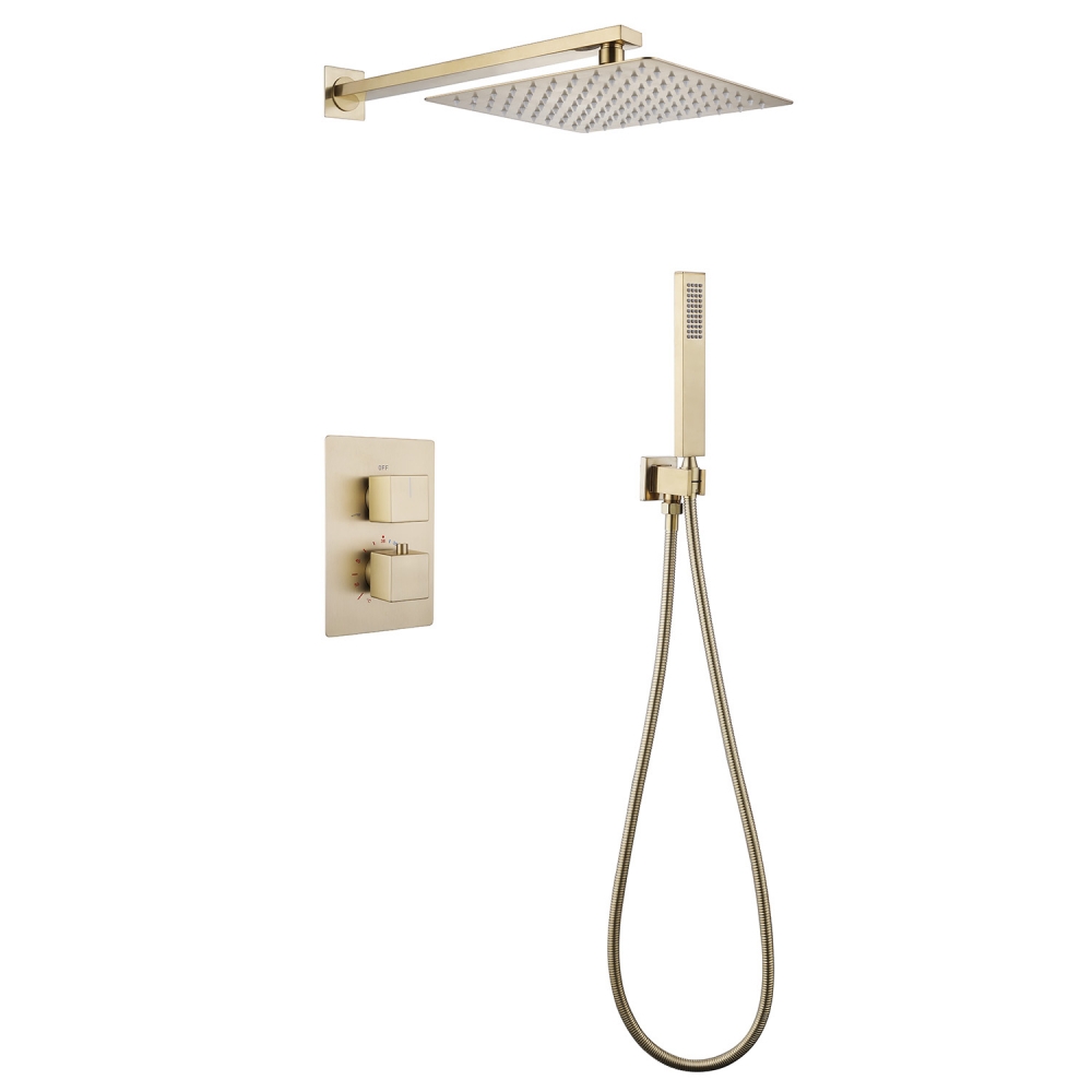 Душевая система ABBER Daheim AF8251G скрытого монтажа без излива, термостат, золото матовое в строительном магазине