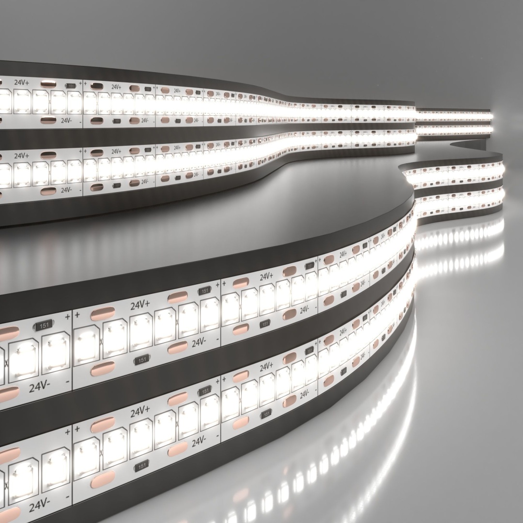 Светодиодная лента 24 В 24 Вт/м 240 Led/м 2835 IP20, дневной белый 4200K, 5 м Лента светодиодная 24V 24W 240Led 2835 IP20 дневной белый, 5м в строительном магазине