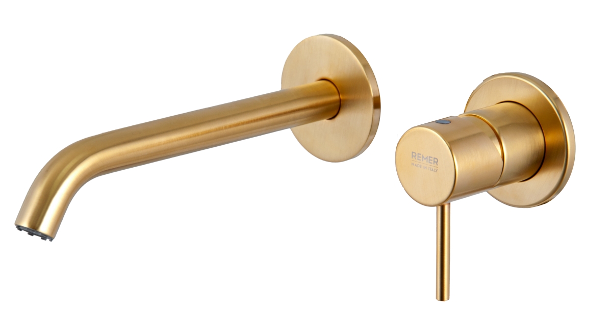 Смеситель для раковины Remer X Style X15PBG, золото брашированное в строительном магазине