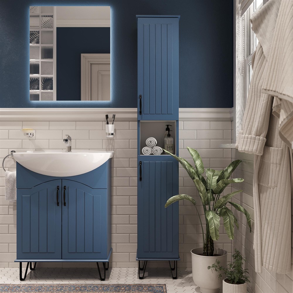 Шкаф-пенал DIWO Сочи 30, синий 563994 в строительном магазине