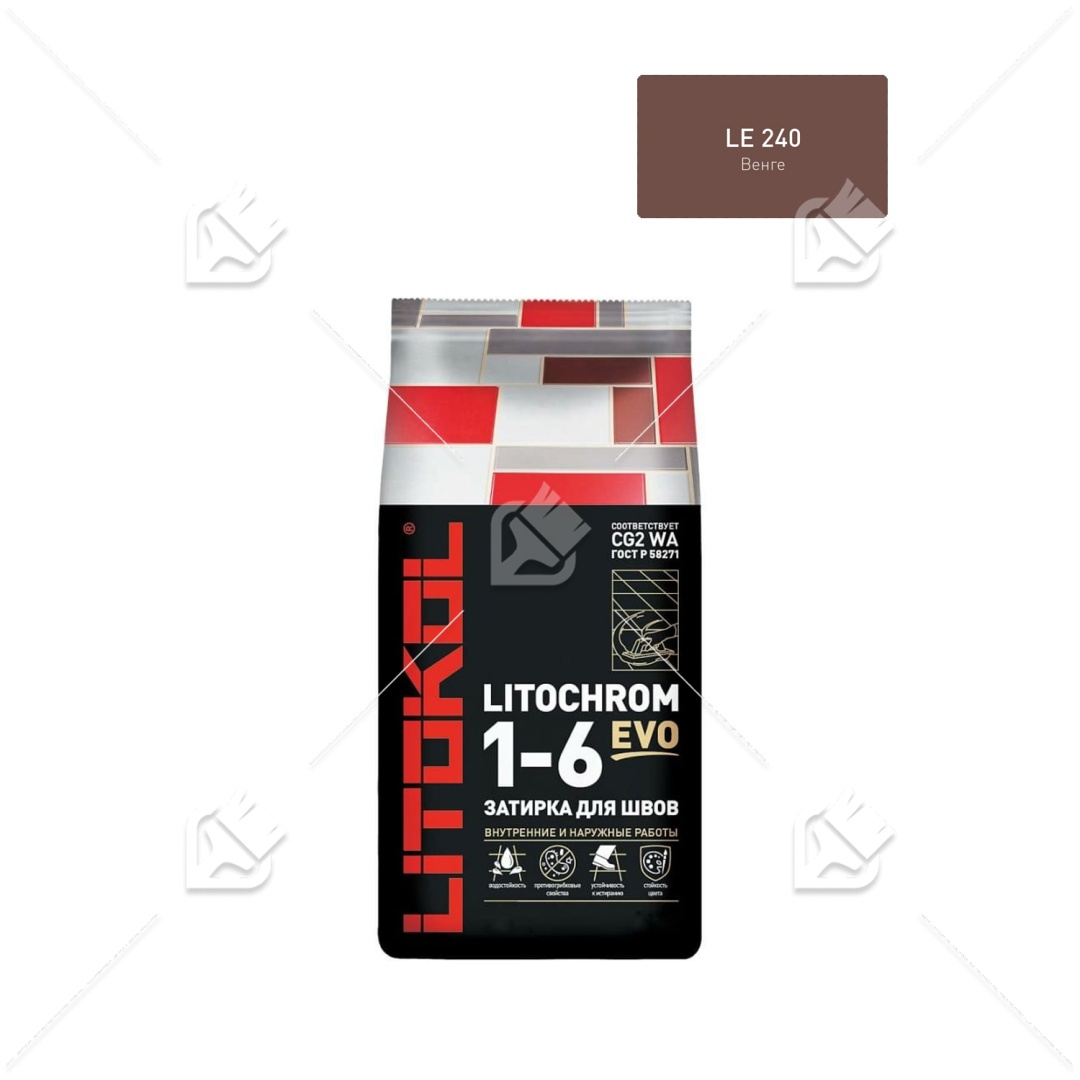 Затирка Litokol Litochrom Evo 1-6мм LE.240 венге 2 кг