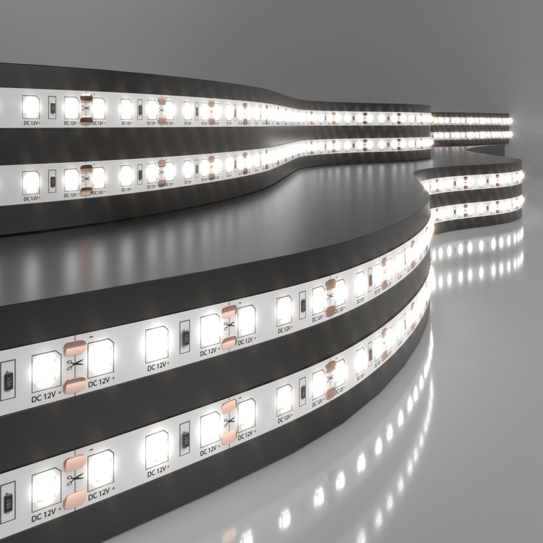 Светодиодная лента 12 В 9,6 Вт/м 120 Led/м 2835 IP20, дневной белый 4200К, 5 м Лента светодиодная 12V 9,6W 120Led 2835 IP20 дневной белый, 5м в строительном магазине