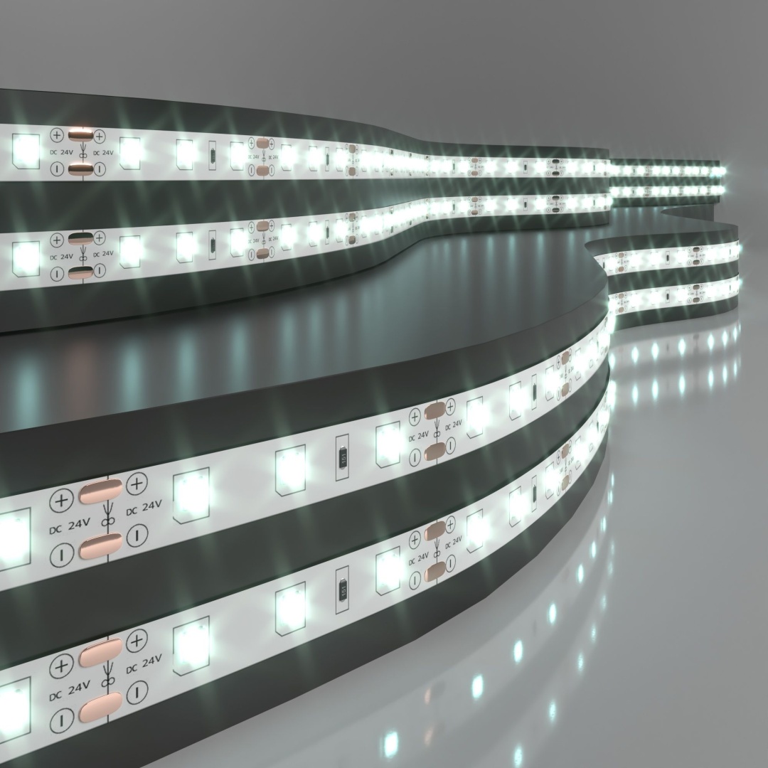 Светодиодная лента 24 В 4,8 Вт/м 60 Led/м 2835 IP20, холодный белый 6500K, 5 м Лента светодиодная 24V 4,8W 60Led 2835 IP20 холодный белый, 5м в строительном магазине