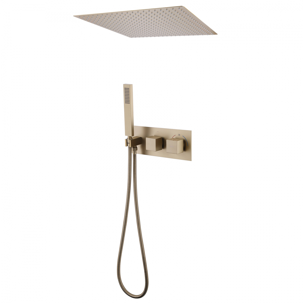 Душевая система ABBER Daheim AF8255G скрытого монтажа без излива, термостат, золото матовое в строительном магазине