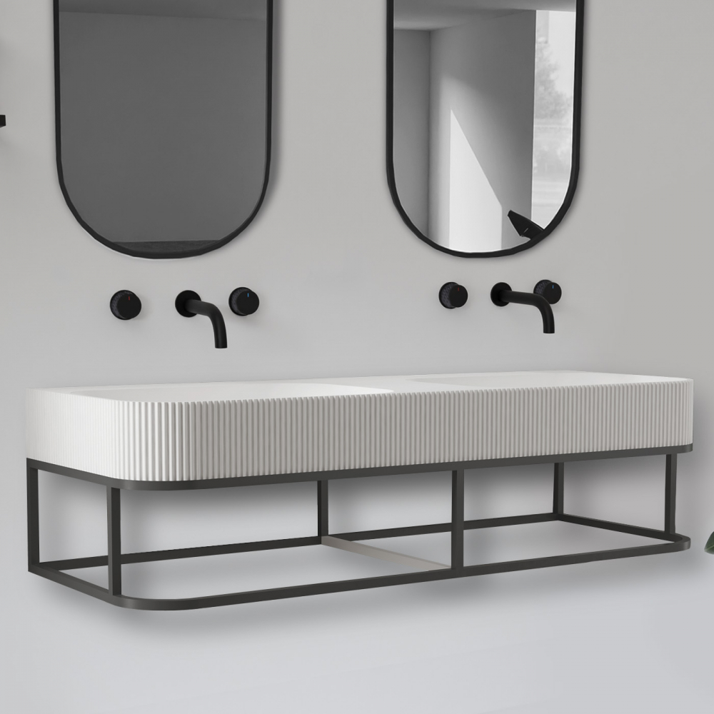 Консоль с раковиной ABBER Stein AS2646 подвесная, белая матовая в строительном магазине