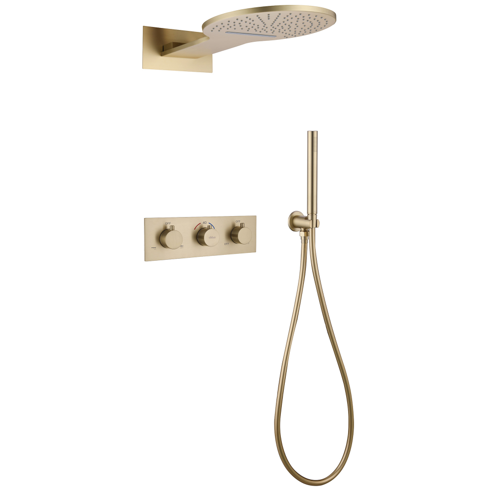Душевая система ABBER Wasser Kreis AF8151G скрытого монтажа без излива, термостат, золото матовое (300) в строительном магазине