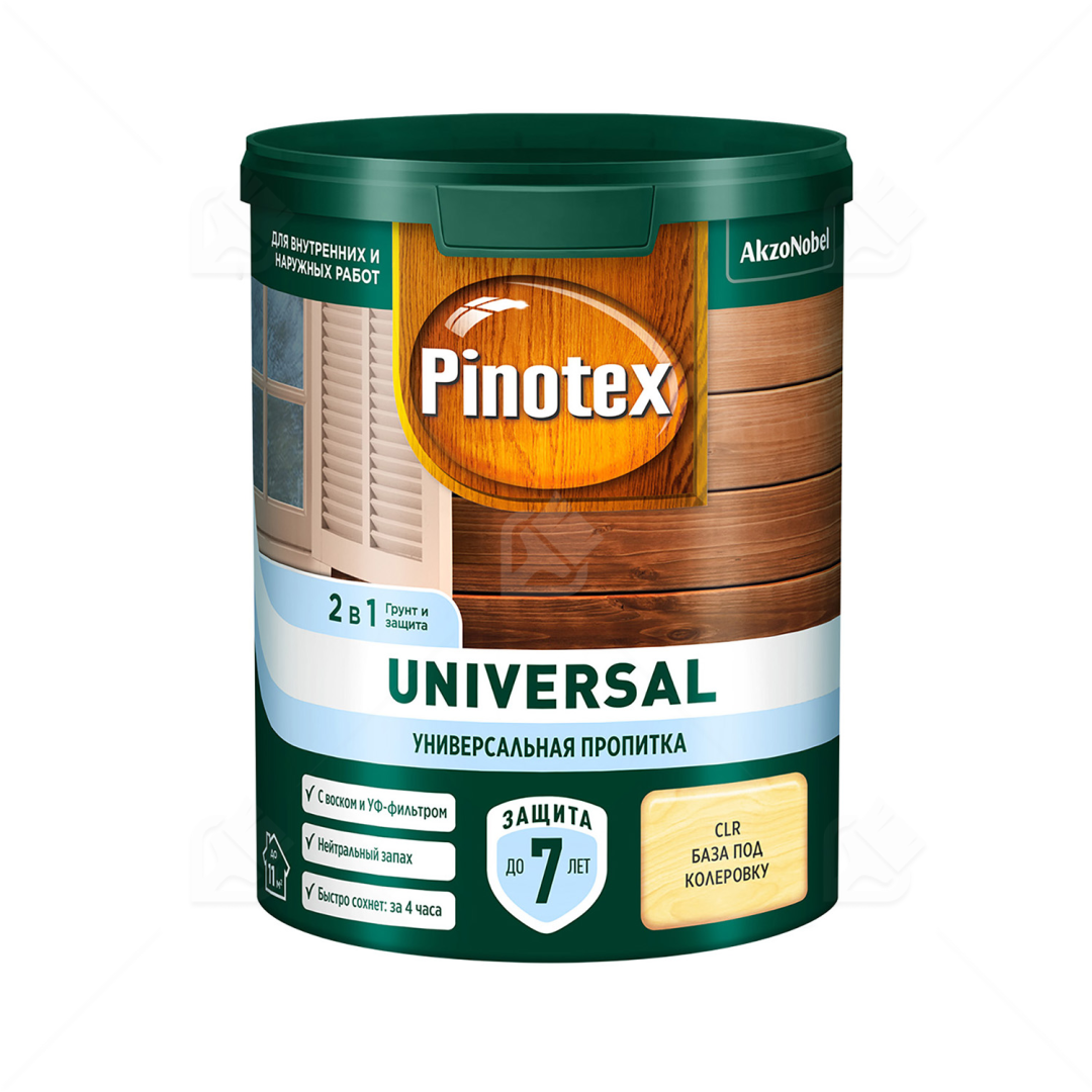 Пропитка Pinotex Universal 2в1 CLR под колеровку 0,9л