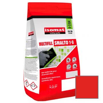 Затирка для плитки Isomat Multifill Smalto 1-8 №13 Красный 2 кг13 красный, 01 Белый, 02 Черный, 03 серый, 04 перламутрово-серый, 05 светло-серый, 06 багама-бежевый, 07 красно-коричневый, 08 коричневый, 09 светло-коричневый, 10 темно-серый, 11 слоновая кость, 15 махэттен, 16 светлая охра, 17 анемон, 18 перламутрово-бежевый, 19 мокко, 20 марун, 21 карамель, 25 крокус, 30 цементно-серый, 31 керамик, 32 синий миконос, 29 серебряно-серый, 40 тёмно-коричневый, 41землянисто-коричневый, 42 серовато-бежевый, 43 оливковый зеленый, 44 желтовато-коричневый, 45 песочный, 46 серовато-синий, 47 сиреневый, 48 лимонный желтый, 49 бирюзовый