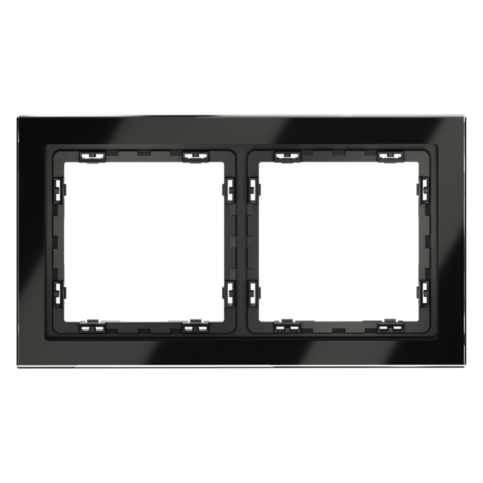 Рамка стеклянная VOLTUM S70 на 2 поста, (черный,стекло) в строительном магазине