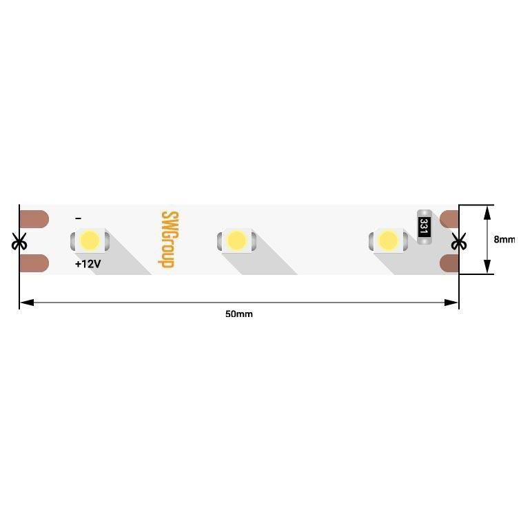 Светодиодная лента SWG 4,8W/m 60LED/m 3528SMD холодный белый 5M 006315 в строительном магазине