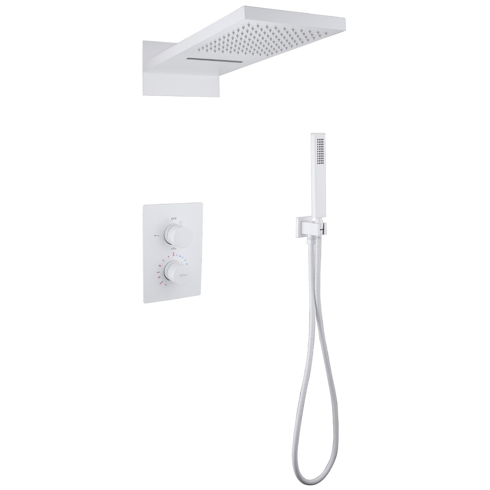 Душевая система ABBER Weiss Insel AF8052W скрытого монтажа без излива, термостат, белый (555х230) в строительном магазине