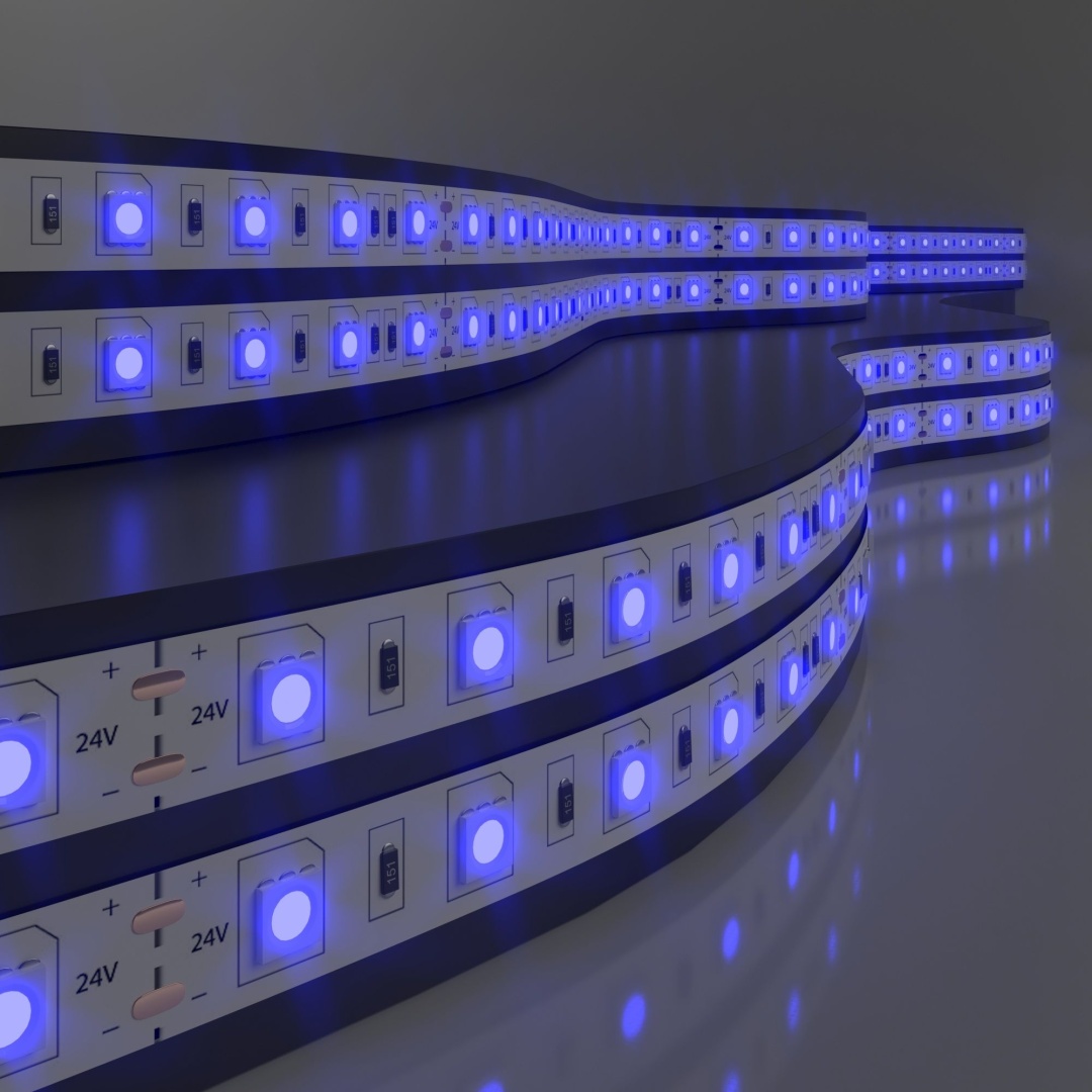Светодиодная лента 24 В 14,4 Вт/м 60 Led/м 5050 IP65, синий, 5 м Лента светодиодная 24V 14,4W 60Led 5050 IP65 синий, 5м в строительном магазине