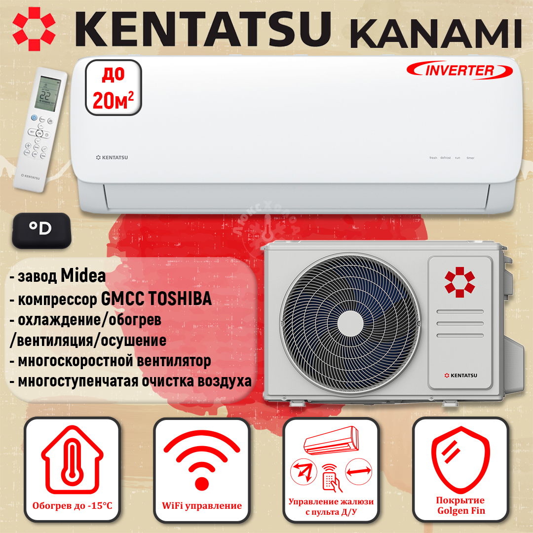 Kentatsu Kanami Inverter Wi-Fi KSGAB21HZRN1W/KSRAB21HZRN1 в строительном магазине