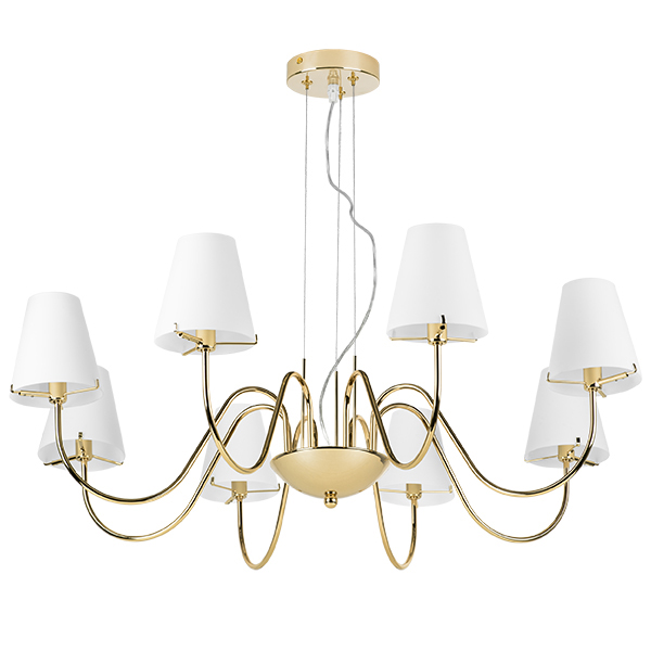758082 Люстра подв. DIAFANO 8х40W G9 ЗОЛОТО/БЕЛЫЙ в строительном магазине