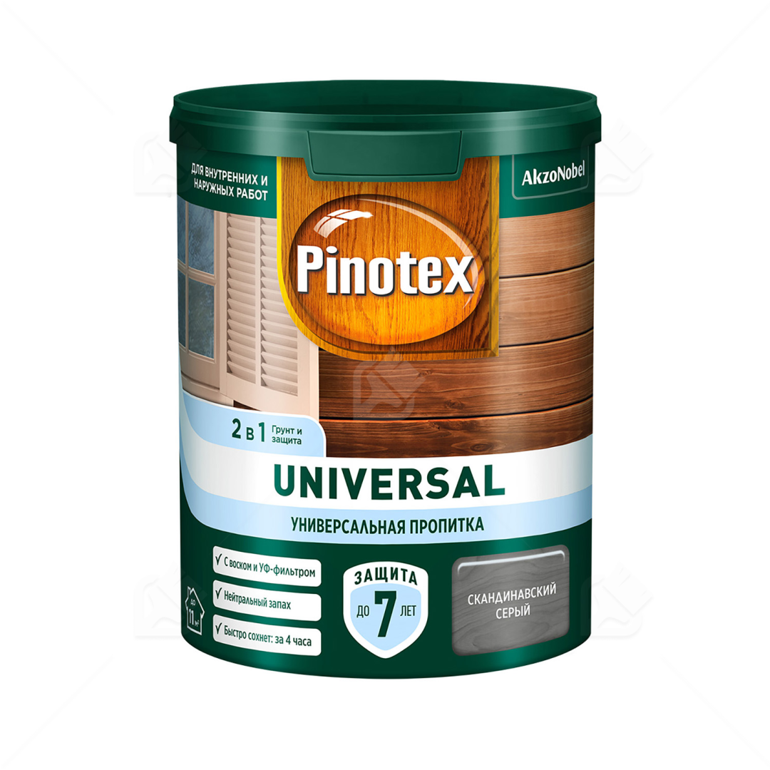 Пропитка Pinotex Universal 2в1 Скандинавский серый 0,9 л